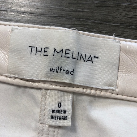 Aritzia Wilfred Melina Wide Leg High Waisted White Pleather Pants Size 0 - Picture 8 of 11